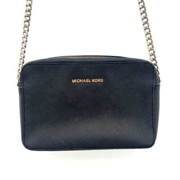 Michael Kors Black Leather Rectangular Crossbody Bag - Picture 1 of 6